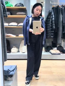 kittの新色VBLのジップパーカーのSサイズを150cm仲丸が着てみました☺ kittの新色VBLのジップパーカーのSサイズを150cm仲丸が着てみました☺