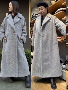 HERNO(ヘルノ)TEDDY MELANGE COATを体型別スタッフ4名で着てみました。 HERNO(ヘルノ)TEDDY MELANGE COATを体型別スタッフ4名で着てみました。