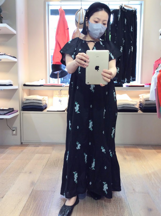 届いたばかりのne Quittez pasの新作ワンピースを150cm仲丸が着てみました☺